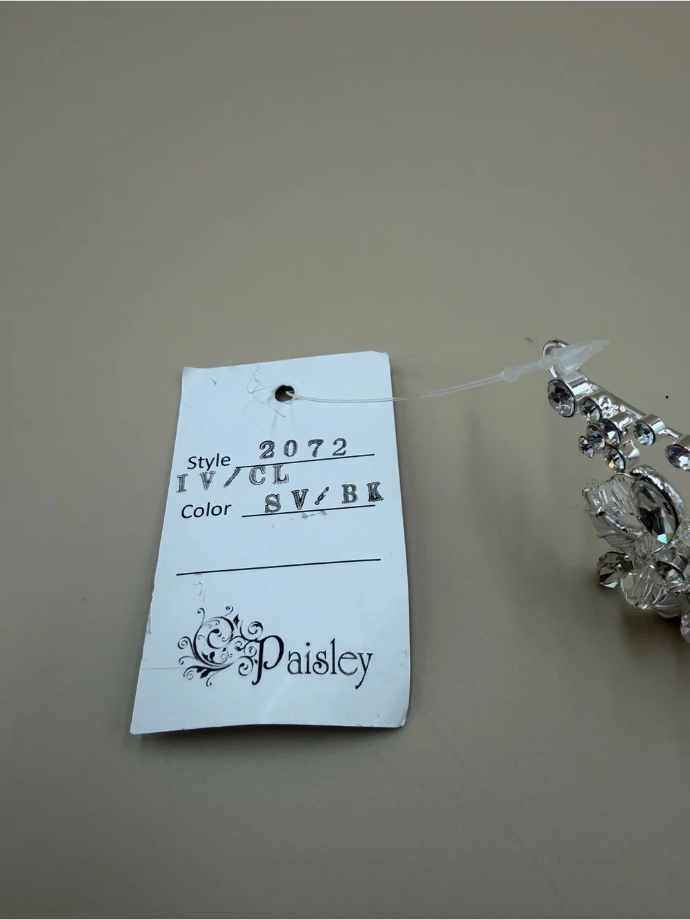 Paisley B Designs Silver Crystal Floral Bridal Tiara Headband NWT